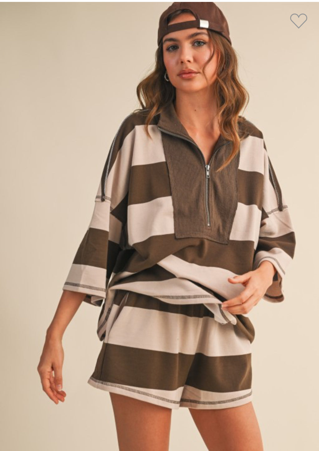 Stripes Oversized Short Set