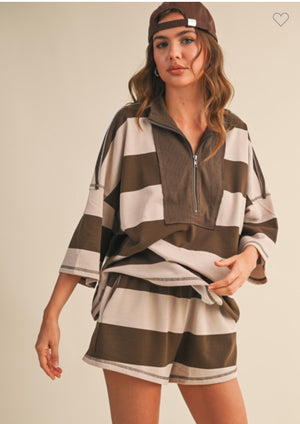 Stripes Oversized Short Set