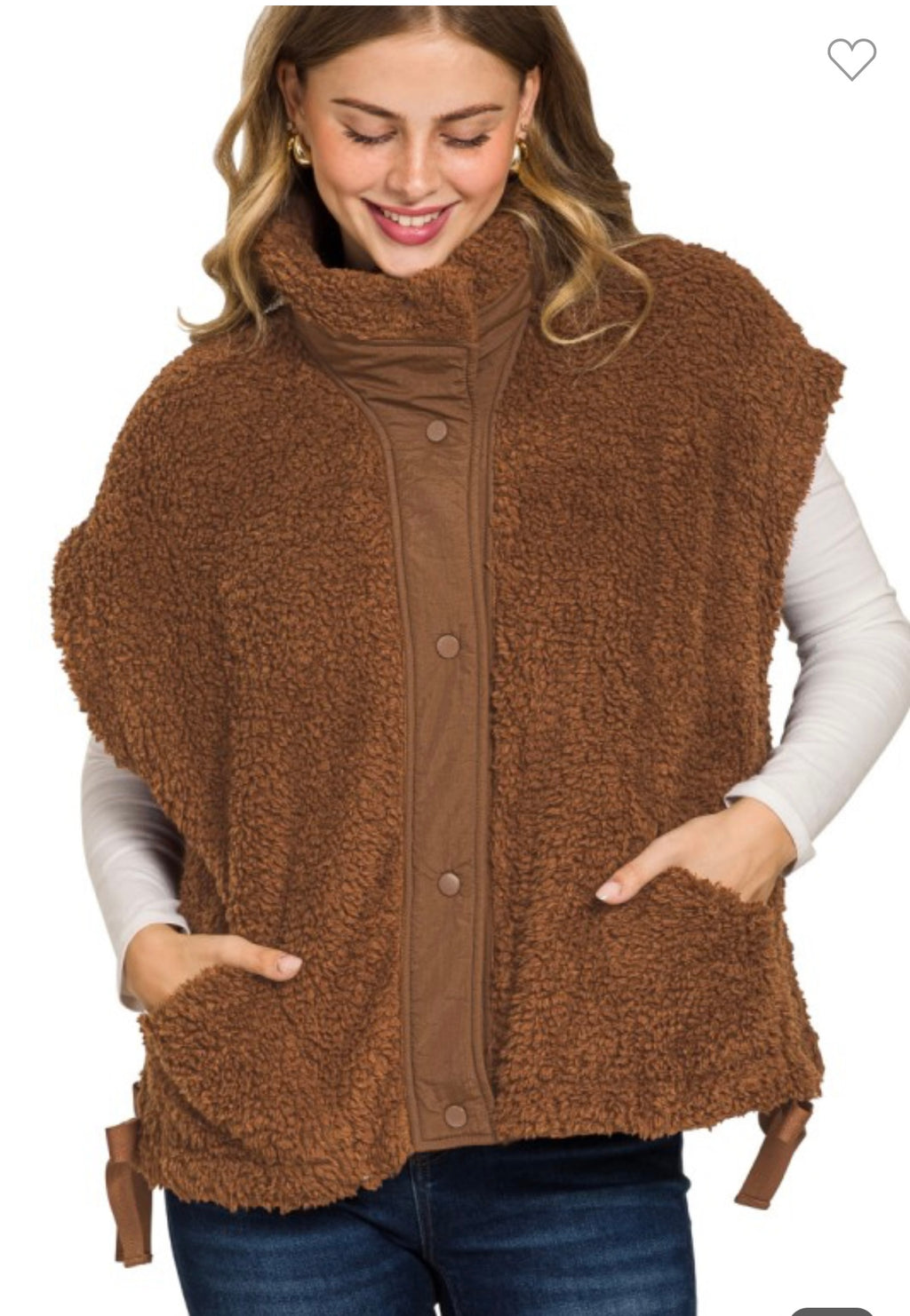 Brown Sherpa Vest