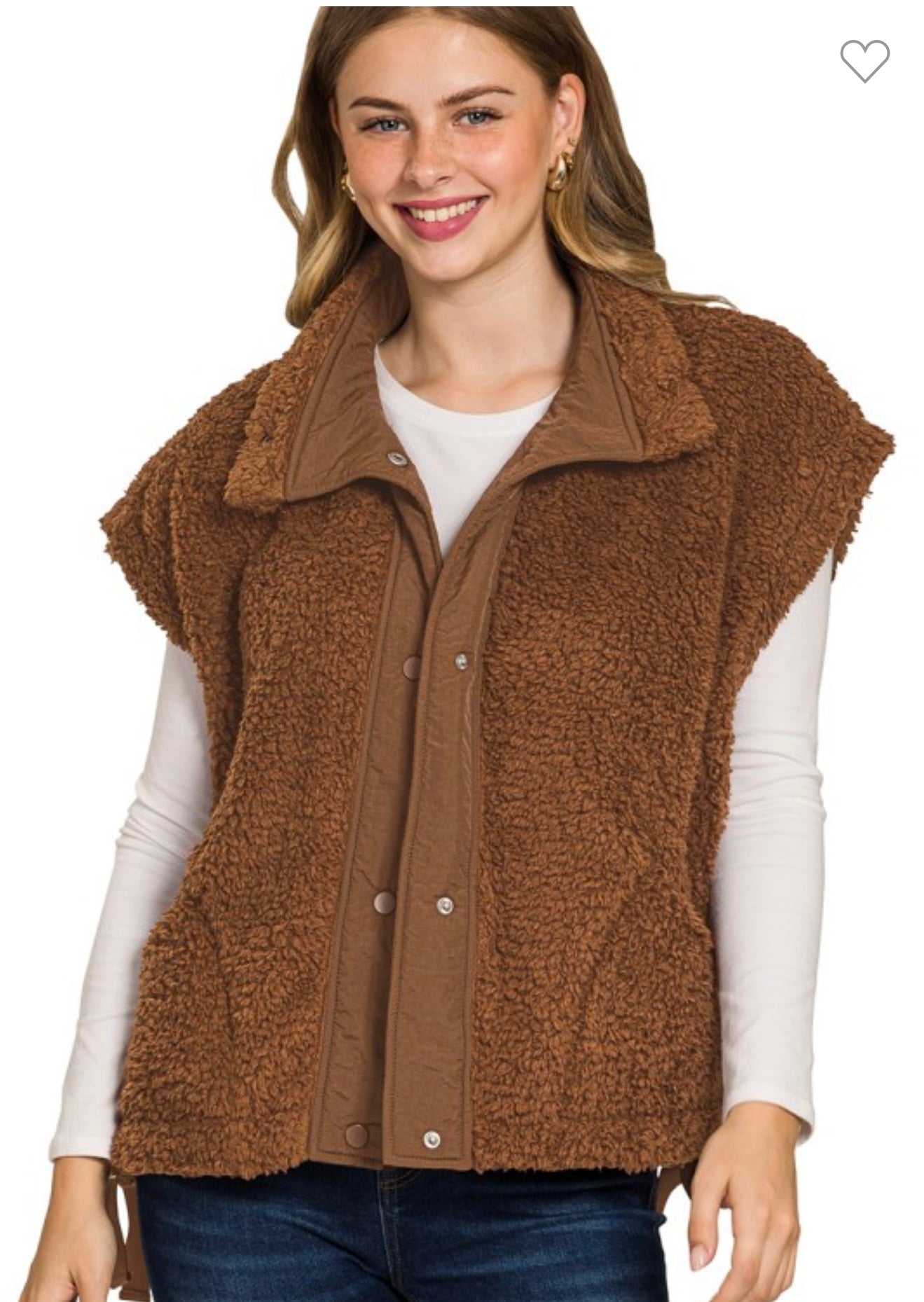 Brown Sherpa Vest