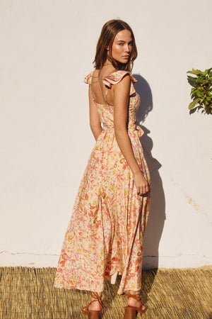 Corset Top Floral Maxi Dress