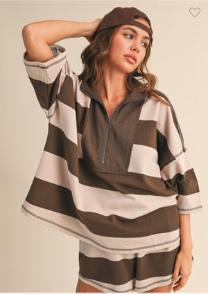 Stripes Oversized Short Set