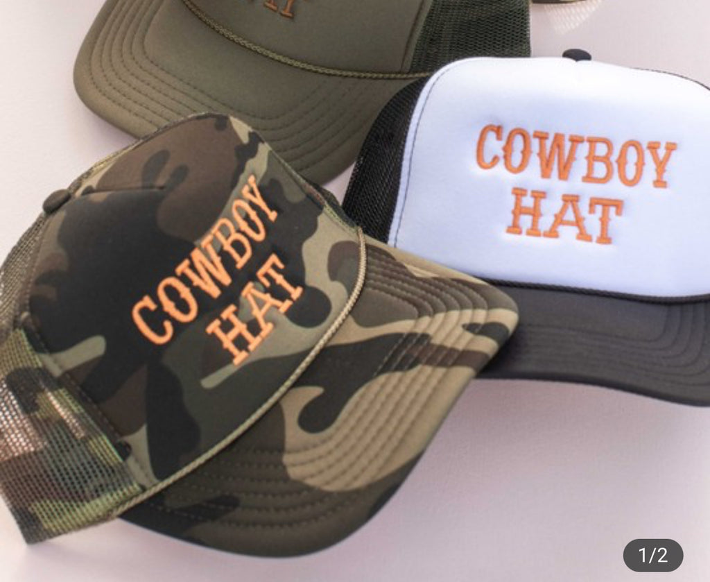 Cowboy Embroidered Trucker Hat