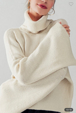 Classic Cream Turtleneck Sweater