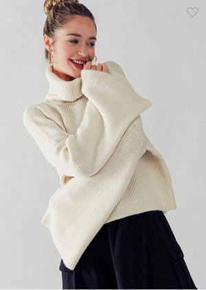Classic Cream Turtleneck Sweater