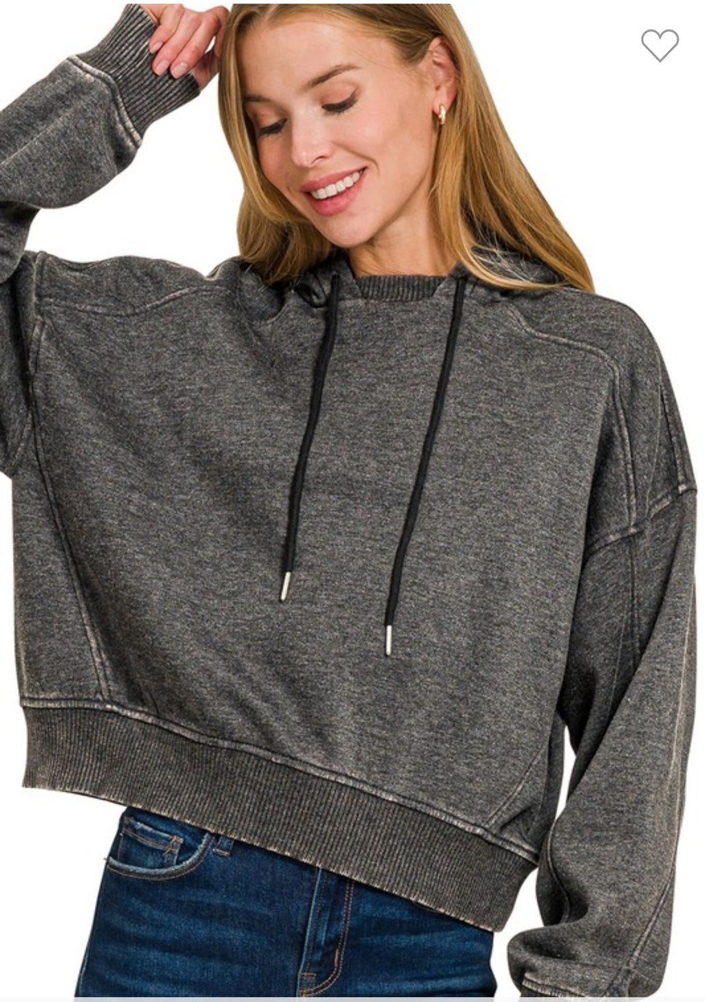 Black Cropped Hoodie