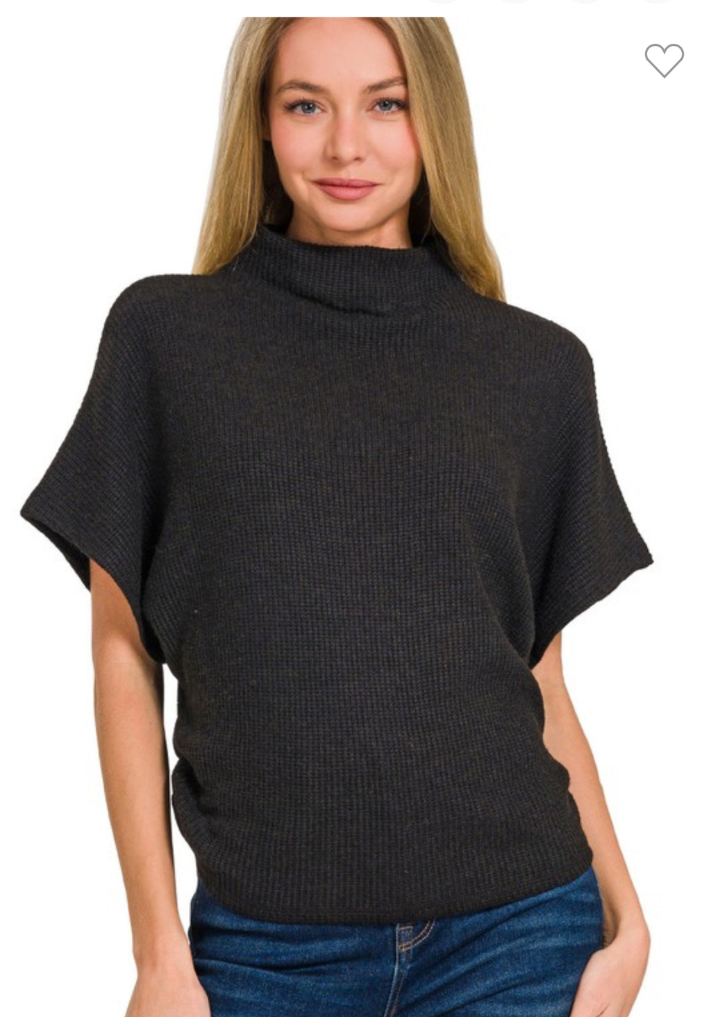 Mock Neck Sweater in Black